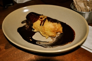 Crêpe farcie, glace à l’érable en tempura